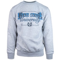 Utah state university graphic gray unisex crewneck sweatshirt